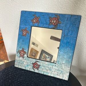 Blue Mosaic Turtle Mirror